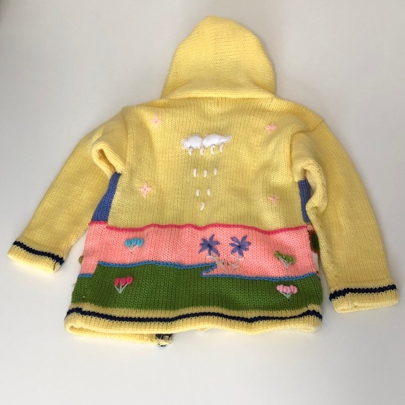 Vintage Llama Hand knitted Zip up Sweater 4Y - Picture 4 of 4